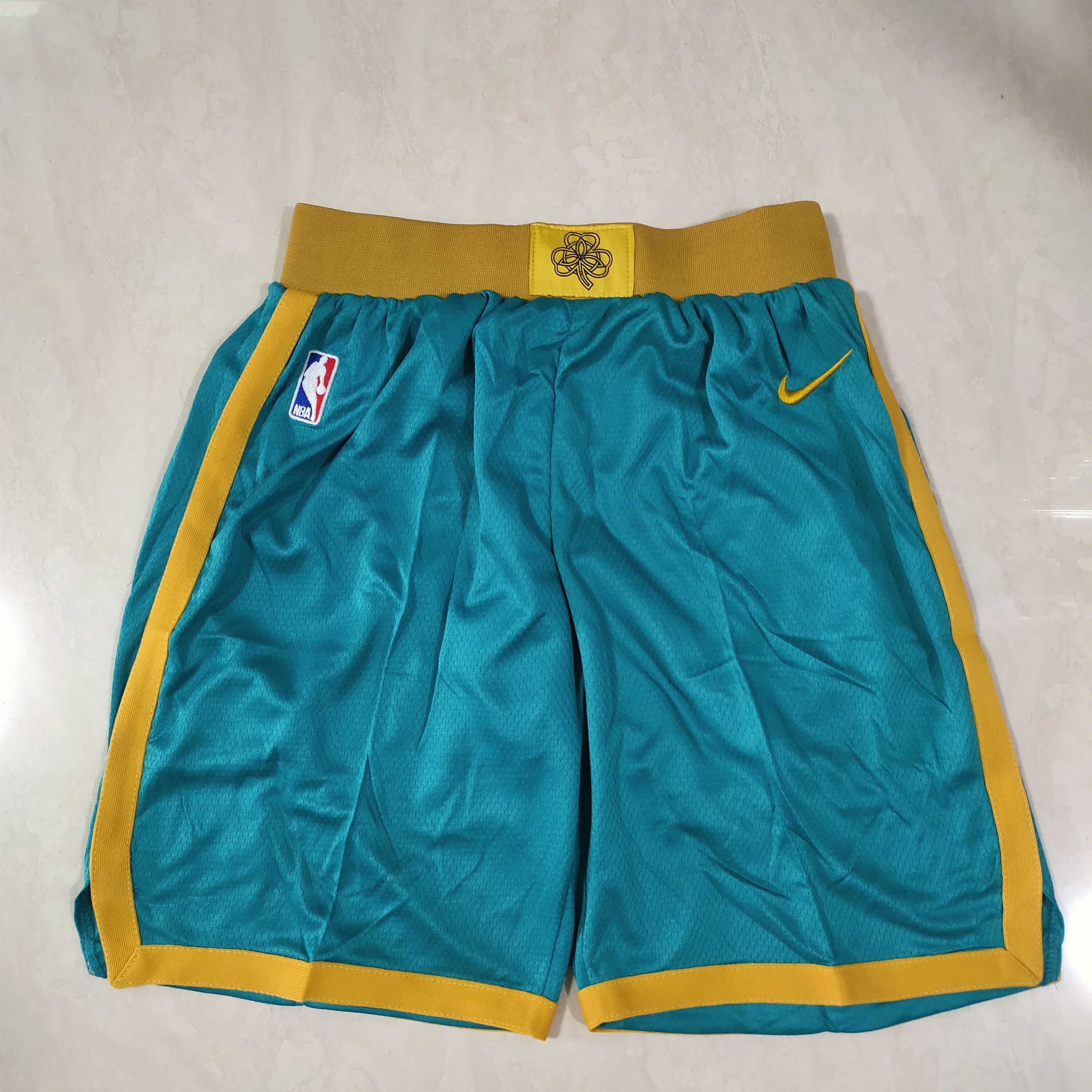 Men NBA Boston Celtics Green Shorts 0416